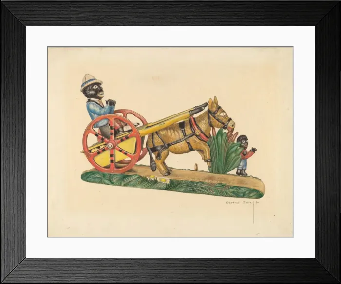 Framed Print : Cast Iron Toy Bank, c. 1939. Creator: Bertha Semple Framed Print : Cast Iron Toy Bank, c. 1939. Creator: Bertha Semple