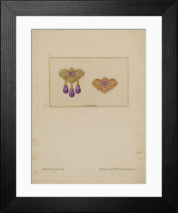 Framed Print : Brooch, c. 1936. Creator: William P. Shearwood Framed Print : Brooch, c. 1936. Creator: William P. Shearwood