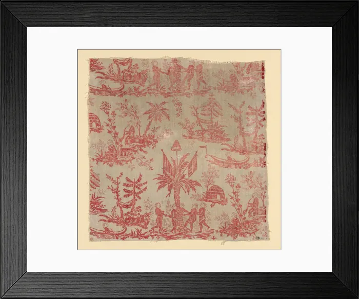 Framed Print : La Danse des Noirs (The Dance of the Blacks) (Furnishing Fabric), France, c. 1760 Framed Print : La Danse des Noirs (The Dance of the Blacks) (Furnishing Fabric), France, c. 1760
