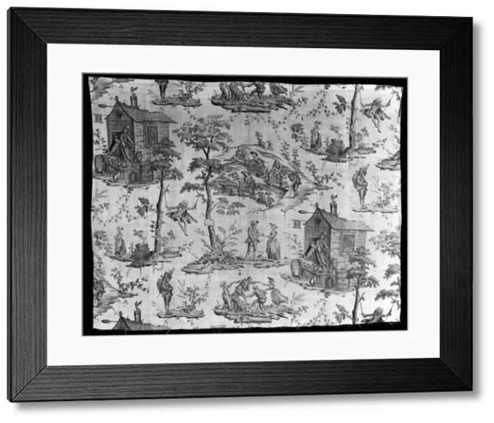 Framed Print : Les Vendages (Furnishing Fabric), France, 1785. Creator: Christophe-Philippe Oberkampf Framed Print : Les Vendages (Furnishing Fabric), France, 1785. Creator: Christophe-Philippe Oberkampf