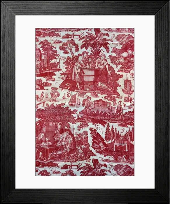 Framed Print : La Danse Savoyarde ou La Lessive (Furnishing Fabric), France, c. 1790 Framed Print : La Danse Savoyarde ou La Lessive (Furnishing Fabric), France, c. 1790