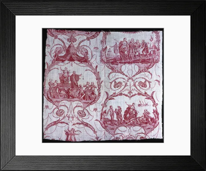 Framed Print : Triomphe de Voltaire (Triumph of Voltaire) (Furnishing Fabric), Nantes, 1788 / 93 Framed Print : Triomphe de Voltaire (Triumph of Voltaire) (Furnishing Fabric), Nantes, 1788 / 93