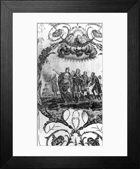 Framed Print : Triomphe de Voltaire (Triumph of Voltaire) (Furnishing Fabric), Nantes, c. 1788 / 93 Framed Print : Triomphe de Voltaire (Triumph of Voltaire) (Furnishing Fabric), Nantes, c. 1788 / 93