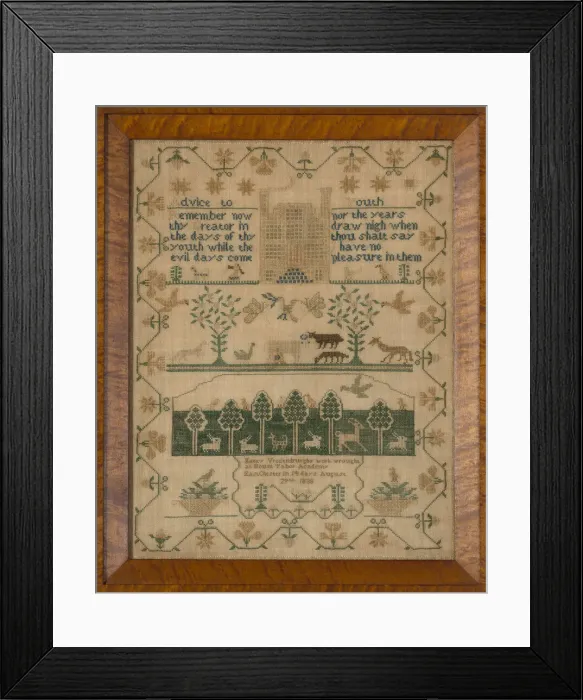 Framed Print : Sampler, New York, 1838. Creator: Nancy Vredenburgh Framed Print : Sampler, New York, 1838. Creator: Nancy Vredenburgh