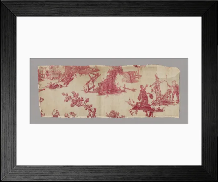 Framed Print : Don Quichotte (Don Quixote) (Furnishing Fabric), France, c. 1785. Creator: Unknown Framed Print : Don Quichotte (Don Quixote) (Furnishing Fabric), France, c. 1785. Creator: Unknown