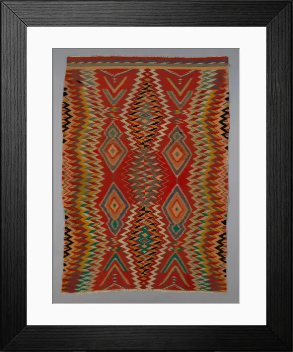 Framed Print : Germantown Eyedazzler Rug, Arizona, c. 1800 / 90. Creator: Unknown Framed Print : Germantown Eyedazzler Rug, Arizona, c. 1800 / 90. Creator: Unknown