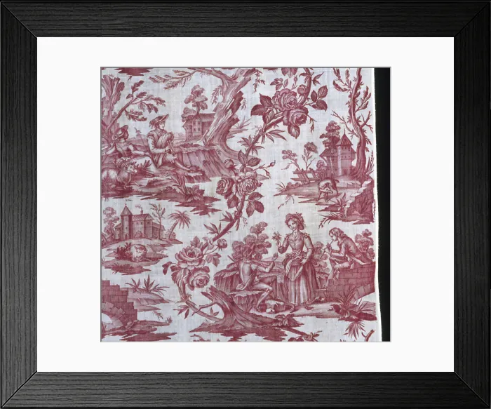 Framed Print : Panel (Furnishing Fabric), France, c. 1785. Creators: Unknown, Oberkampf Manufactory Framed Print : Panel (Furnishing Fabric), France, c. 1785. Creators: Unknown, Oberkampf Manufactory