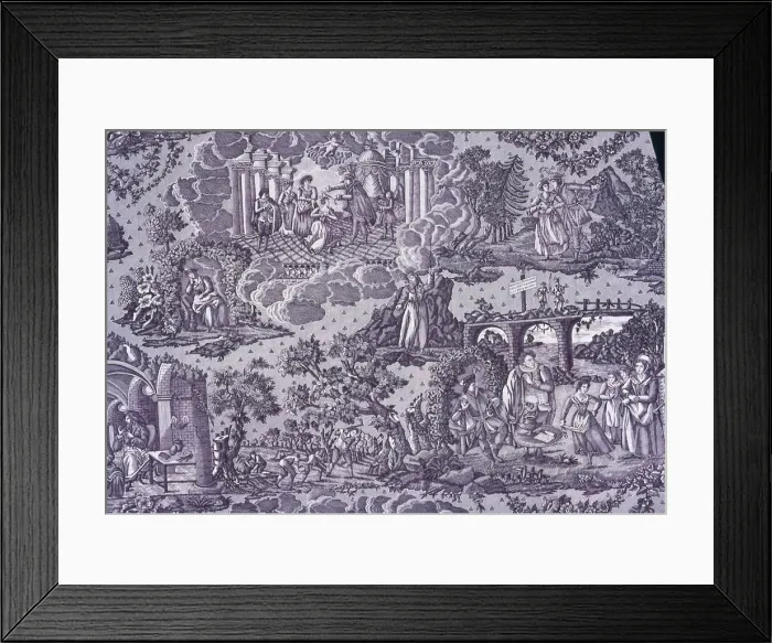 Framed Print : La Treve de Dieu (Gods Truce) (Furnishing Fabric), France, c. 1820 Framed Print : La Treve de Dieu (Gods Truce) (Furnishing Fabric), France, c. 1820