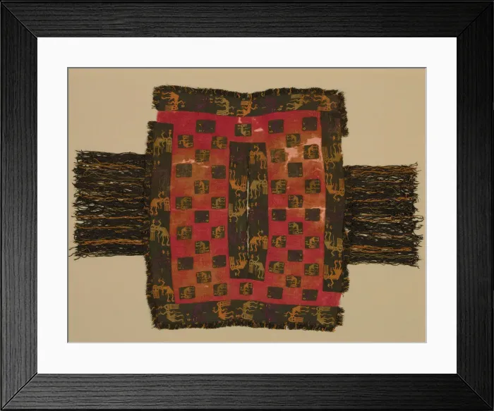 Framed Print : Poncho Displaying Contorted Figures, Peru, 100 B. C. / A. D. 200. Creator: Unknown Framed Print : Poncho Displaying Contorted Figures, Peru, 100 B. C. / A. D. 200. Creator: Unknown