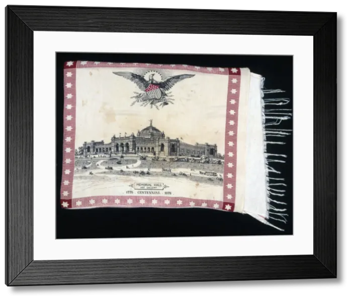 Framed Print : Pillow Cover (Furnishing Fabric), United States, 1876 / 80. Creator: Unknown Framed Print : Pillow Cover (Furnishing Fabric), United States, 1876 / 80. Creator: Unknown