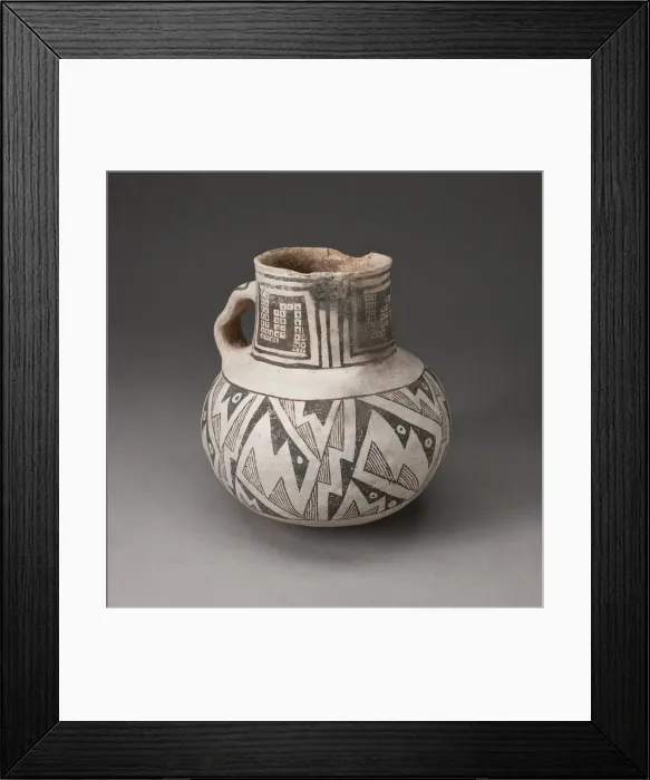 Framed Print : Pitcher with Interlocking Zigzag Motifs and Checkerboard Pattern, A. D. 950 / 1400 Framed Print : Pitcher with Interlocking Zigzag Motifs and Checkerboard Pattern, A. D. 950 / 1400