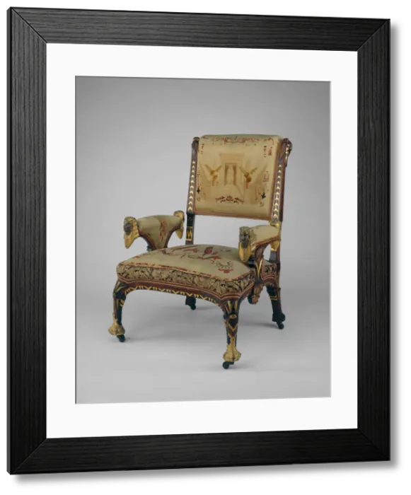 Framed Print : Armchair, 1870 / 75. Creator: Pottier & Stymus Framed Print : Armchair, 1870 / 75. Creator: Pottier & Stymus