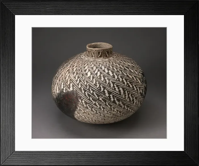 Framed Print : Jar with Interlocking-Stepped Motifs in Diagonal Pattern, A. D. 950 / 1400. Creator: Unknown Framed Print : Jar with Interlocking-Stepped Motifs in Diagonal Pattern, A. D. 950 / 1400. Creator: Unknown