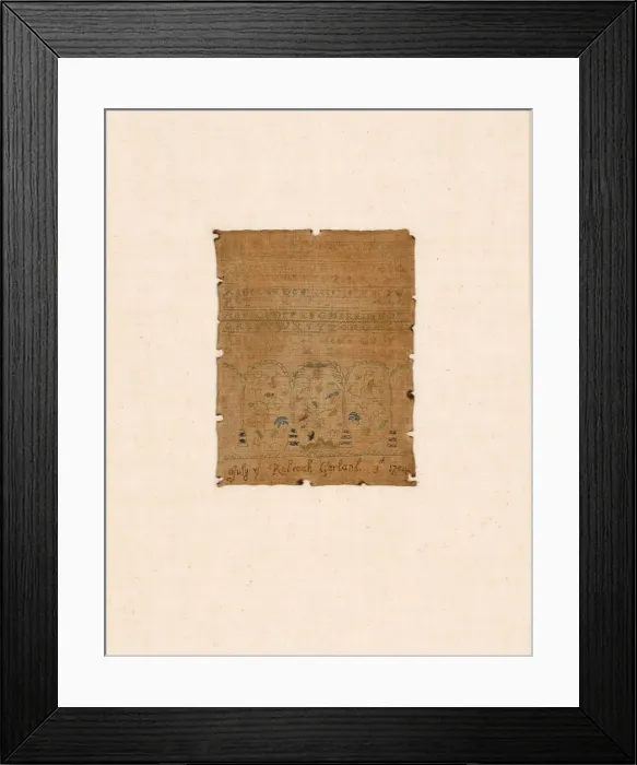 Framed Print : Sampler, United States, 1704. Creator: Rebecah Garland Framed Print : Sampler, United States, 1704. Creator: Rebecah Garland