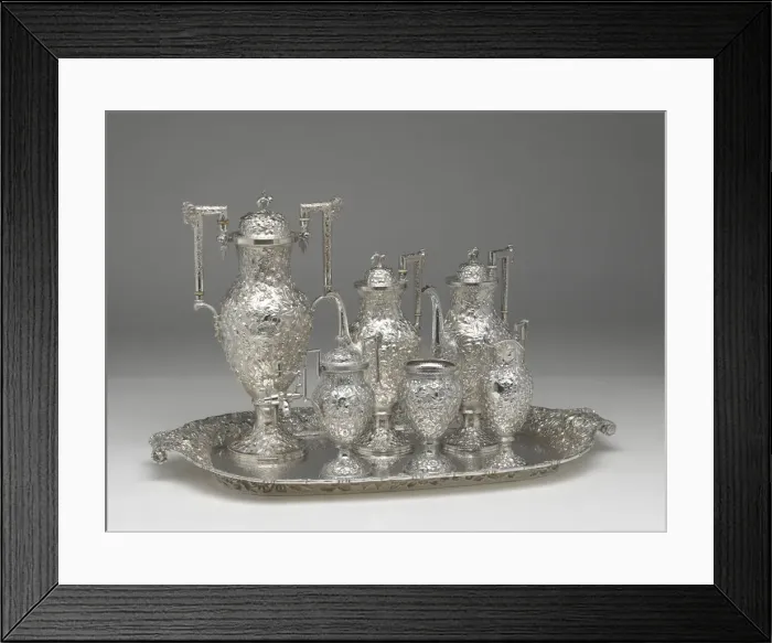 Framed Print : Tea and Coffee Service with Tray, 1850 / 1900. Creator: Schofield Co. Inc Framed Print : Tea and Coffee Service with Tray, 1850 / 1900. Creator: Schofield Co. Inc