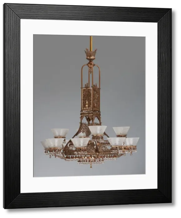 Framed Print : Gasolier, c. 1880. Creators: Thackara, Buck & Co. Thackara, Sons & Co Framed Print : Gasolier, c. 1880. Creators: Thackara, Buck & Co. Thackara, Sons & Co