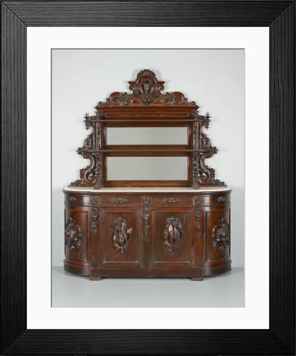 Framed Print : Sideboard, 1850 / 57. Creator: Alexander Roux Framed Print : Sideboard, 1850 / 57. Creator: Alexander Roux