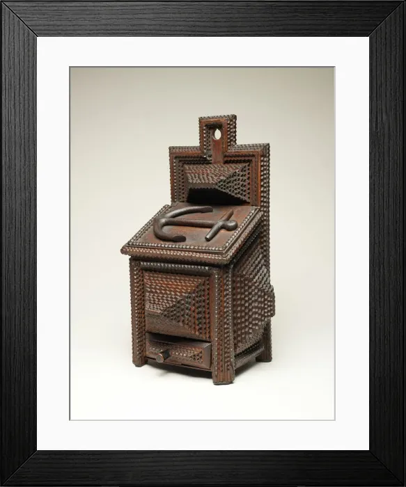 Framed Print : Hanging Box with Lid, 1891. Creator: Jacob Brunkeg Framed Print : Hanging Box with Lid, 1891. Creator: Jacob Brunkeg