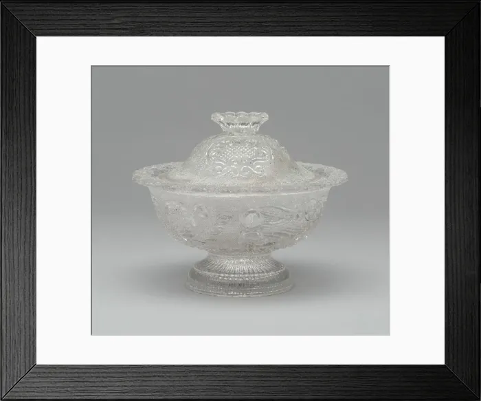 Framed Print : Covered Sugar Bowl, 1835 / 50. Creator: Boston and Sandwich Glass Company Framed Print : Covered Sugar Bowl, 1835 / 50. Creator: Boston and Sandwich Glass Company