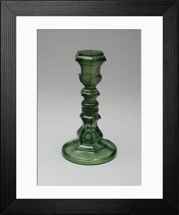 Framed Print : Pair of Candlesticks, 19th century. Creator: Boston and Sandwich Glass Company Framed Print : Pair of Candlesticks, 19th century. Creator: Boston and Sandwich Glass Company