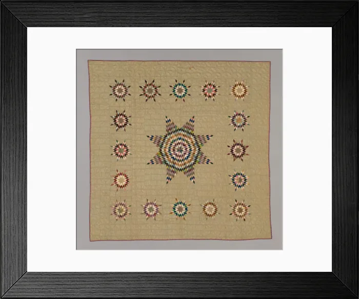 Framed Print : Bedcover (Lone Star Variation Quilt), Connecticut, c. 1845 / 50. Creator: Ruth Hart Framed Print : Bedcover (Lone Star Variation Quilt), Connecticut, c. 1845 / 50. Creator: Ruth Hart