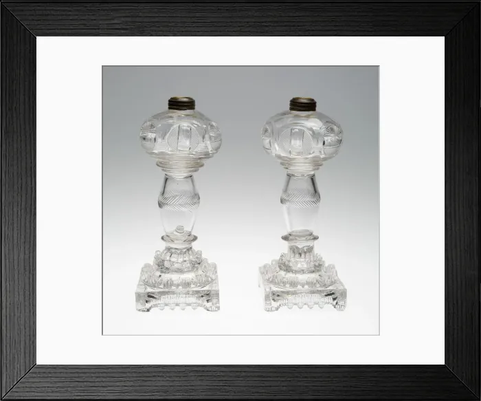 Framed Print : Pair of Lamps, 1835 / 40. Creator: Union Flint Glass Works Framed Print : Pair of Lamps, 1835 / 40. Creator: Union Flint Glass Works