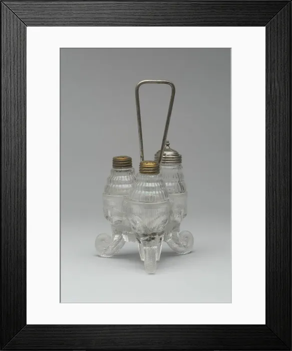 Framed Print : Jumbo / Elephant pattern cruet stand with three bottles, 1883 / 5 Framed Print : Jumbo / Elephant pattern cruet stand with three bottles, 1883 / 5