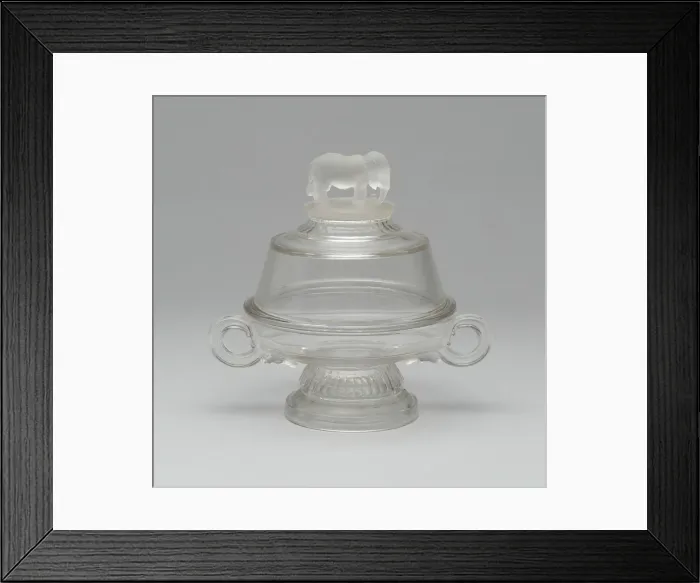 Framed Print : Jumbo / Elephant pattern covered butter dish, 1883 / 5. Creator: Canton Glass Company Framed Print : Jumbo / Elephant pattern covered butter dish, 1883 / 5. Creator: Canton Glass Company
