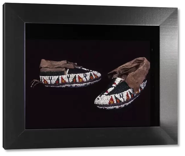 Pair of Childs Moccasins, Plains, c. 1885. Creator: Unknown