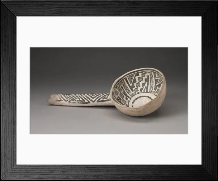 Framed Print : Dipper or Ladle with Interlocking Zigzag and Step-Fret Designs, A. D. 1000 / 1300 Framed Print : Dipper or Ladle with Interlocking Zigzag and Step-Fret Designs, A. D. 1000 / 1300