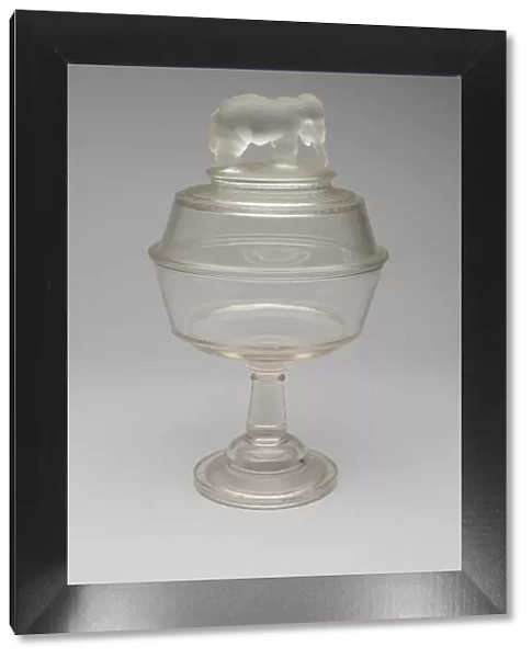 Jumbo  /  Elephant pattern covered compote on pedestal, 1883  /  5. Creator: Canton Glass Company