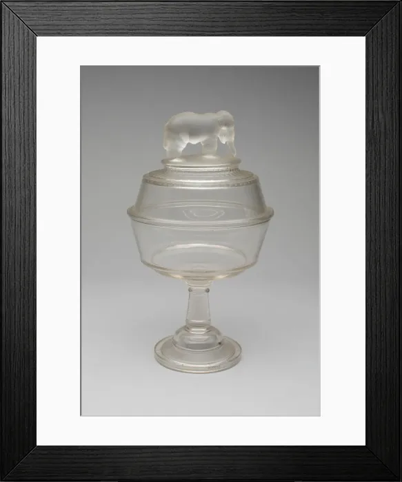 Framed Print : Jumbo / Elephant pattern covered compote on pedestal, 1883 / 5. Creator: Canton Glass Company Framed Print : Jumbo / Elephant pattern covered compote on pedestal, 1883 / 5. Creator: Canton Glass Company