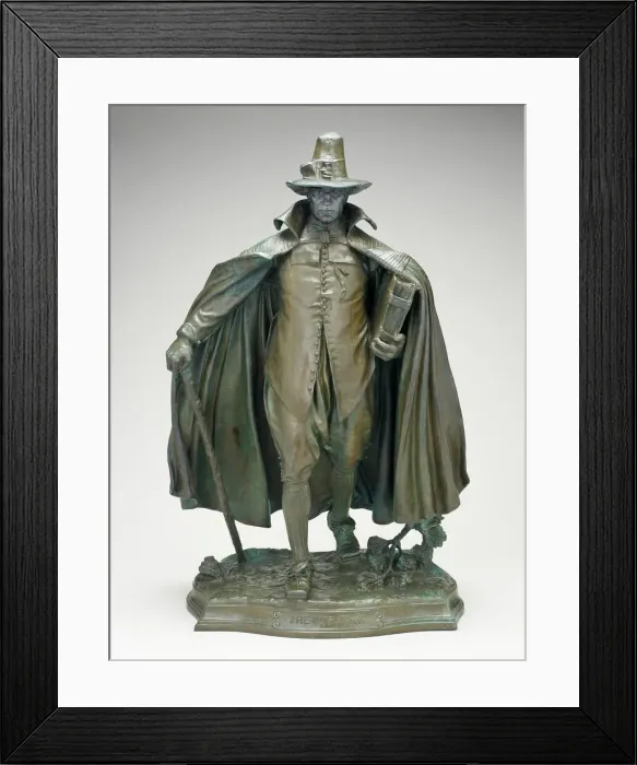 Framed Print : The Puritan, Modeled 1883-86, cast after 1899. Creator: Augustus Saint-Gaudens