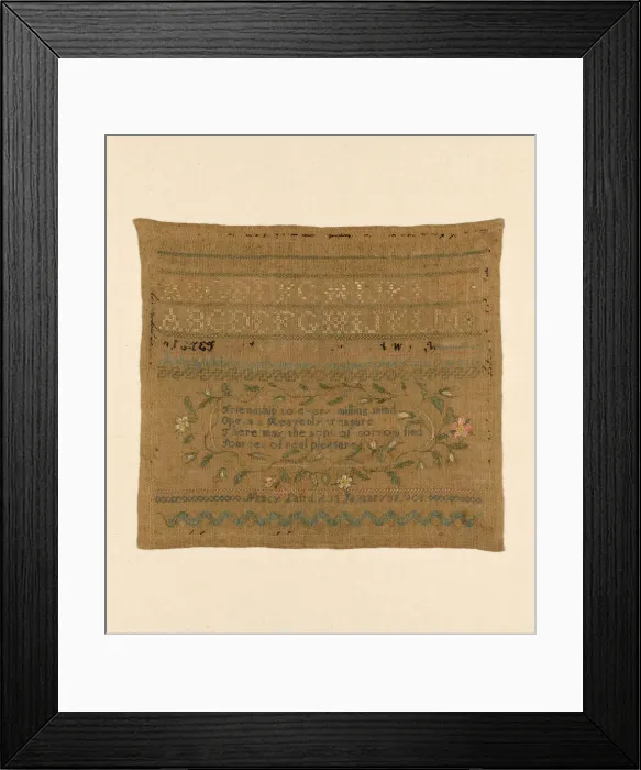 Framed Print : Sampler, United States, 1808. Creator: Nancy Laird Framed Print : Sampler, United States, 1808. Creator: Nancy Laird