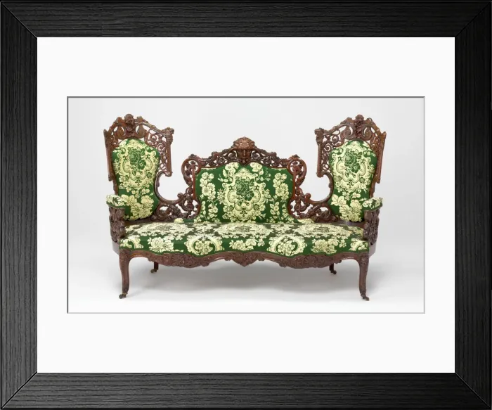Framed Print : Sofa, 1849 / 54. Creator: Charles A. Baudouine Framed Print : Sofa, 1849 / 54. Creator: Charles A. Baudouine