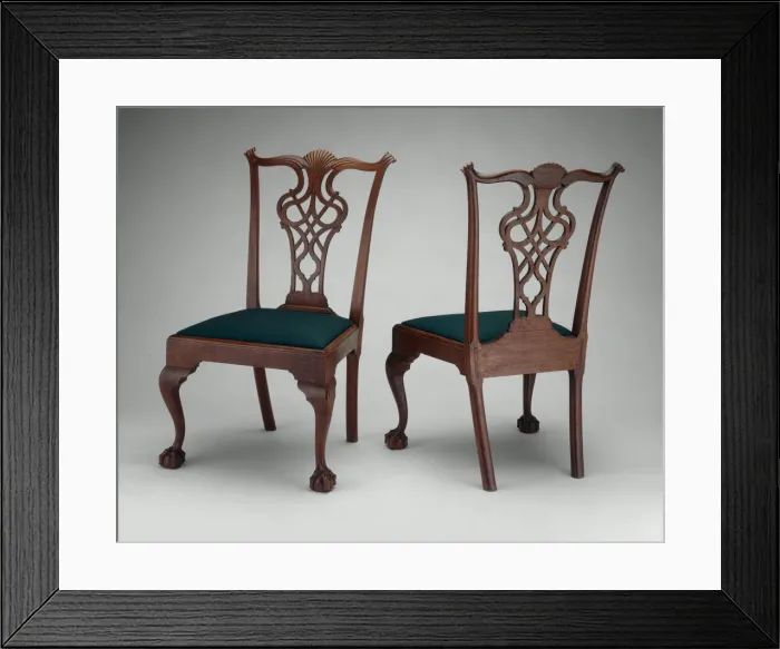 Framed Print : Pair of Side Chairs, 1770 / 90. Creator: Chapin School of Cabinetmakers Framed Print : Pair of Side Chairs, 1770 / 90. Creator: Chapin School of Cabinetmakers