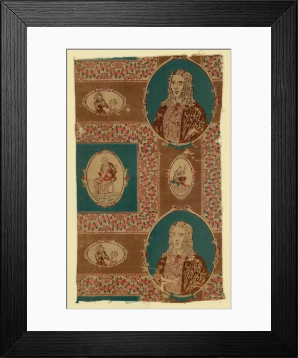 Framed Print : Uncle Toms Cabin (Furnishing Fabric), United States, after 1852. Creator: Unknown Framed Print : Uncle Toms Cabin (Furnishing Fabric), United States, after 1852. Creator: Unknown