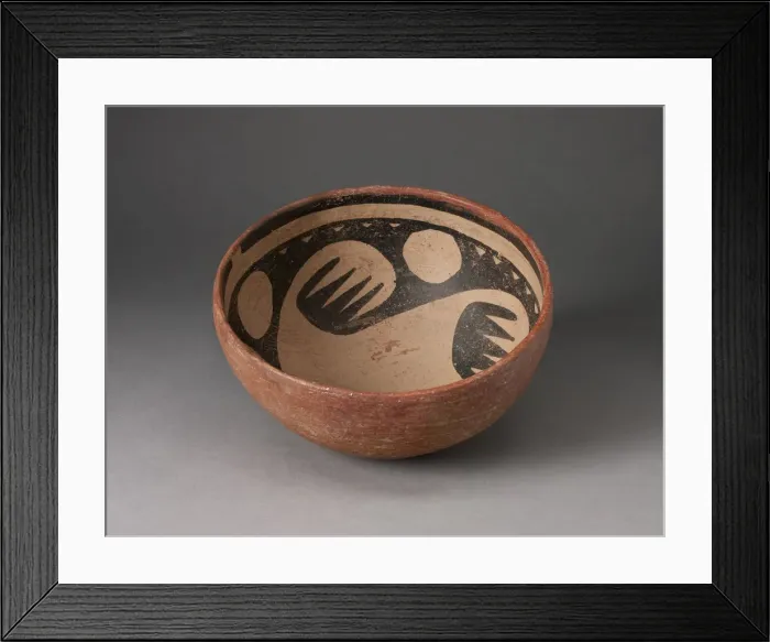 Framed Print : Miniature Bowl with Interior Bird-Wing Motif, A. D. 1250 / 1400. Creator: Unknown Framed Print : Miniature Bowl with Interior Bird-Wing Motif, A. D. 1250 / 1400. Creator: Unknown