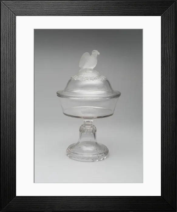 Framed Print : Old Abe / Frosted Eagle pattern medium covered compote on pedestal, 1880 / 90 Framed Print : Old Abe / Frosted Eagle pattern medium covered compote on pedestal, 1880 / 90