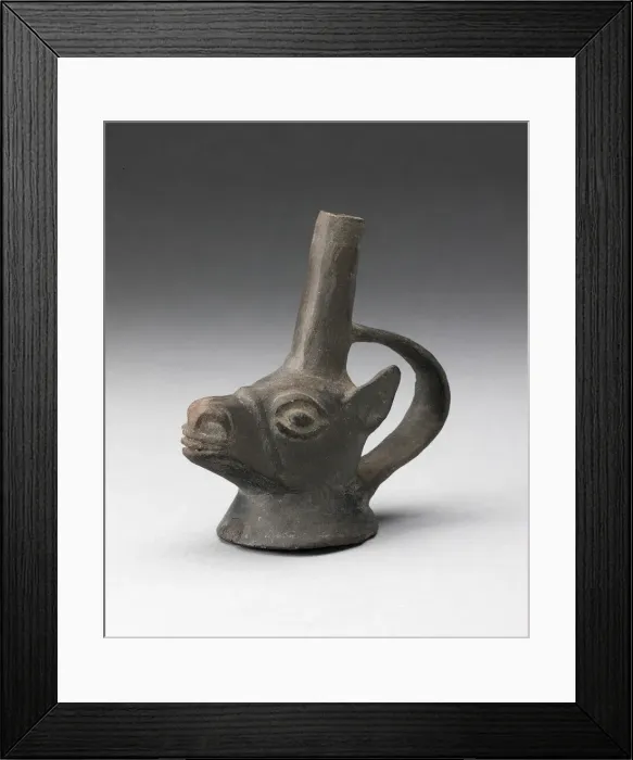 Framed Print : Single Spout Vessel in the Form of the Head of a Llama, A. D. 1000 / 1400. Creator: Unknown Framed Print : Single Spout Vessel in the Form of the Head of a Llama, A. D. 1000 / 1400. Creator: Unknown