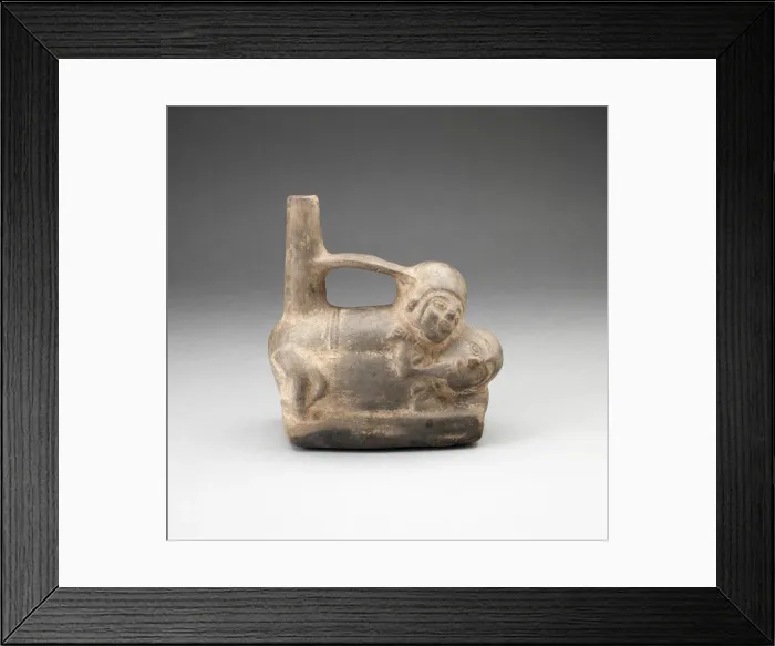 Framed Print : Stirrup Spout Vessel Depicing Erotic Scene, A. D. 1100 / 1470. Creator: Unknown Framed Print : Stirrup Spout Vessel Depicing Erotic Scene, A. D. 1100 / 1470. Creator: Unknown