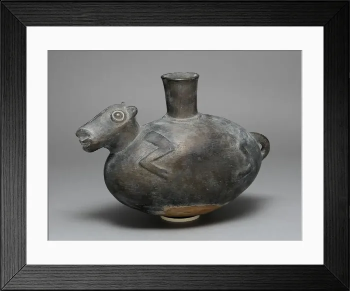 Framed Print : Blackware Vessel in the Form of a Llama, A. D. 1200 / 1450. Creator: Unknown Framed Print : Blackware Vessel in the Form of a Llama, A. D. 1200 / 1450. Creator: Unknown