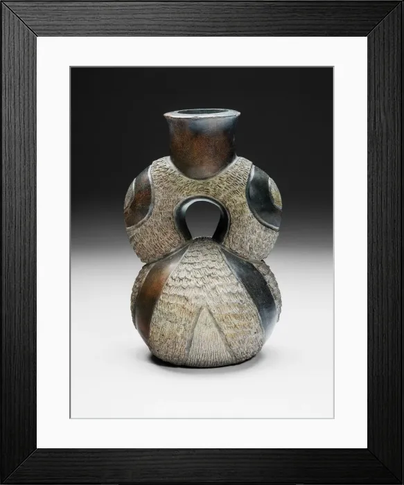 Framed Print : Stirrup Vessel with Textured Surface, c. 800 B. C. Creator: Unknown Framed Print : Stirrup Vessel with Textured Surface, c. 800 B. C. Creator: Unknown
