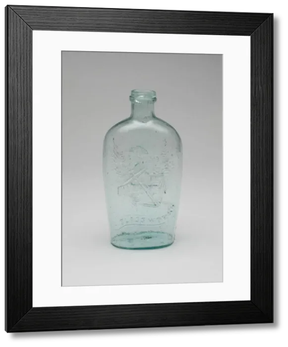 Framed Print : Flask, c. 1850. Creator: Baltimore Glass Works Framed Print : Flask, c. 1850. Creator: Baltimore Glass Works
