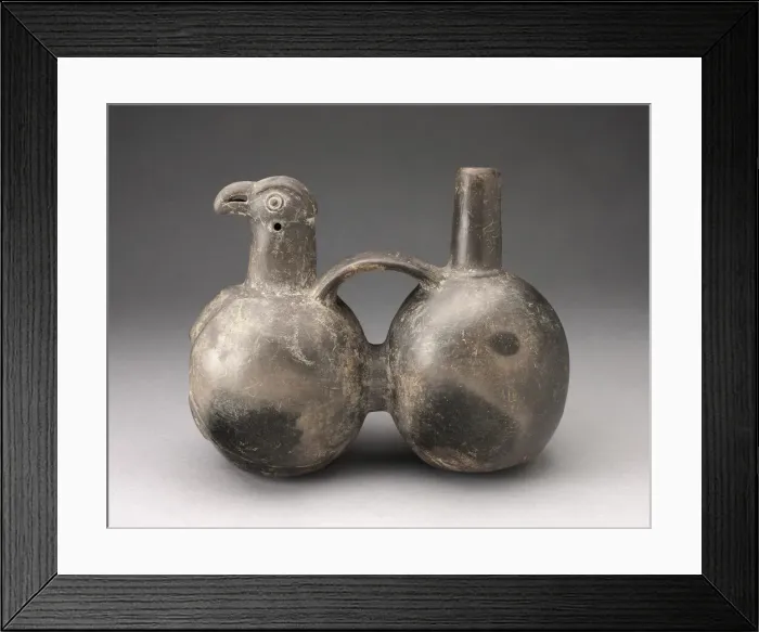 Framed Print : Double-Chambered Strap Vessel with Sculpted Bird Head, A. D. 1200 / 1450. Creator: Unknown Framed Print : Double-Chambered Strap Vessel with Sculpted Bird Head, A. D. 1200 / 1450. Creator: Unknown