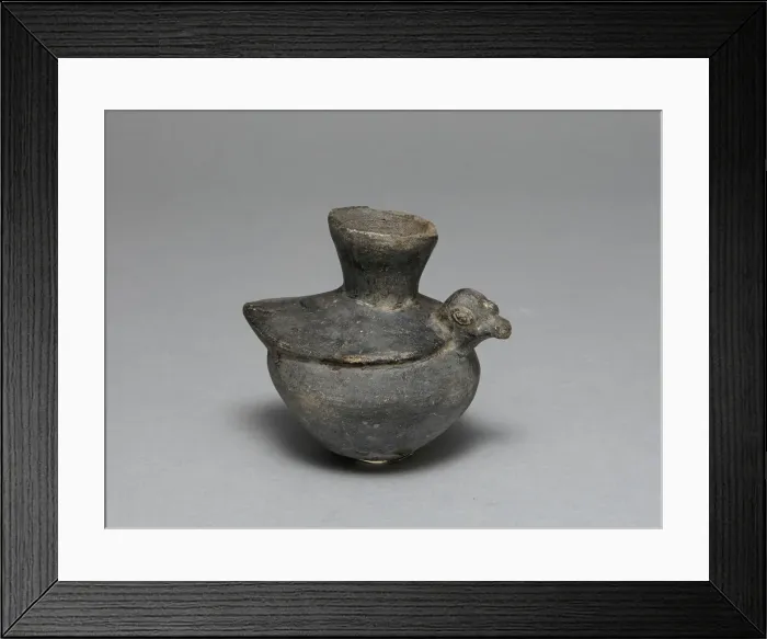 Framed Print : Blackware Jar in the Form of a Bird, A. D. 1200 / 1450. Creator: Unknown Framed Print : Blackware Jar in the Form of a Bird, A. D. 1200 / 1450. Creator: Unknown