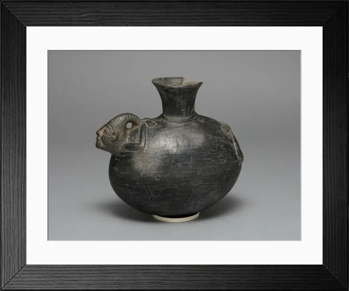 Framed Print : Blackware Jar in the Form of a Figure with Bound Arms and Legs, A. D. 1200 / 1450 Framed Print : Blackware Jar in the Form of a Figure with Bound Arms and Legs, A. D. 1200 / 1450