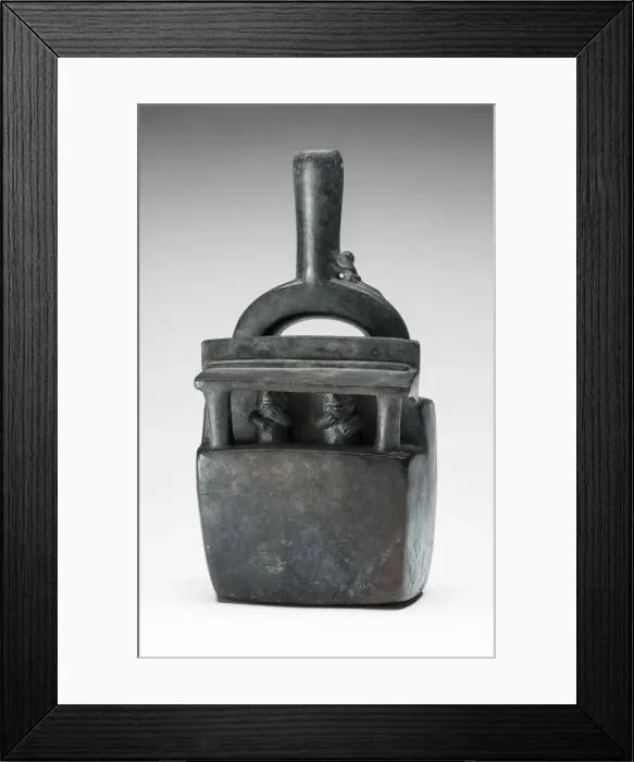 Framed Print : Vessel in the Form of Two Figures Seated Inside a Structure, A. D. 1200 / 1450 Framed Print : Vessel in the Form of Two Figures Seated Inside a Structure, A. D. 1200 / 1450