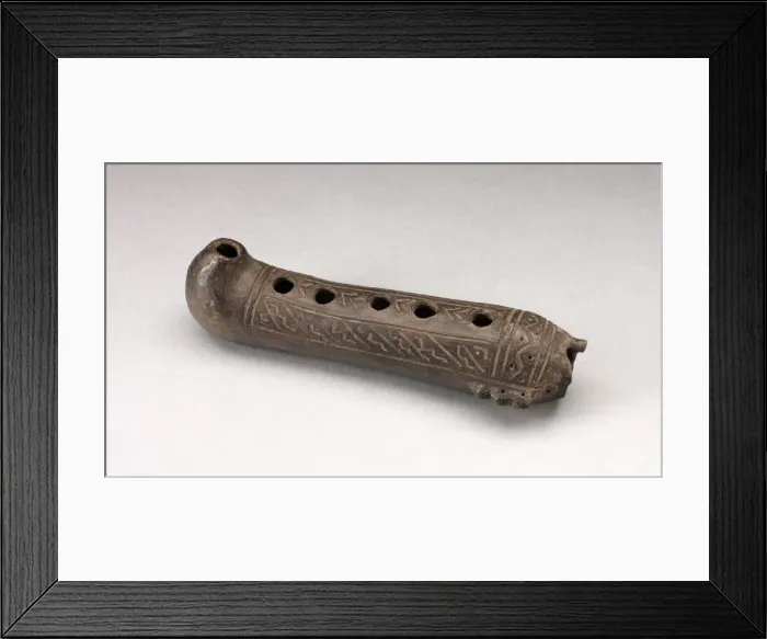Framed Print : Flute Incised with Geometric Design, A. D. 1200 / 1450. Creator: Unknown Framed Print : Flute Incised with Geometric Design, A. D. 1200 / 1450. Creator: Unknown