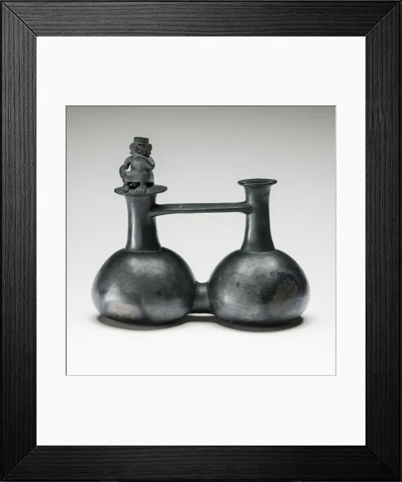 Framed Print : Double Vessel with a Seated Figure, A. D. 1200 / 1450. Creator: Unknown Framed Print : Double Vessel with a Seated Figure, A. D. 1200 / 1450. Creator: Unknown